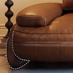 モダンなパイン素材のソファー|ホワイトグースダウン&合皮使用 | 快適なシリコンフィルクッション付き hly-3033