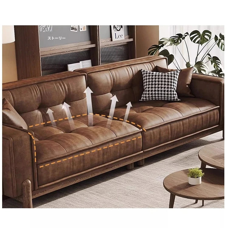 アッシュ材とパイン使用!シリコンフィル・ラテックスクッションのスタイリッシュソファー - 快適でおしゃれなリビング空間を演出! hly-3034