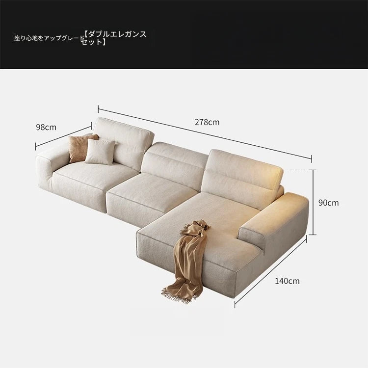 スタイリッシュなパイン無垢材ソファー | シリコンフィル&エアレザークッションで極上の座り心地 | モダンなリビングに最適! hly-3036