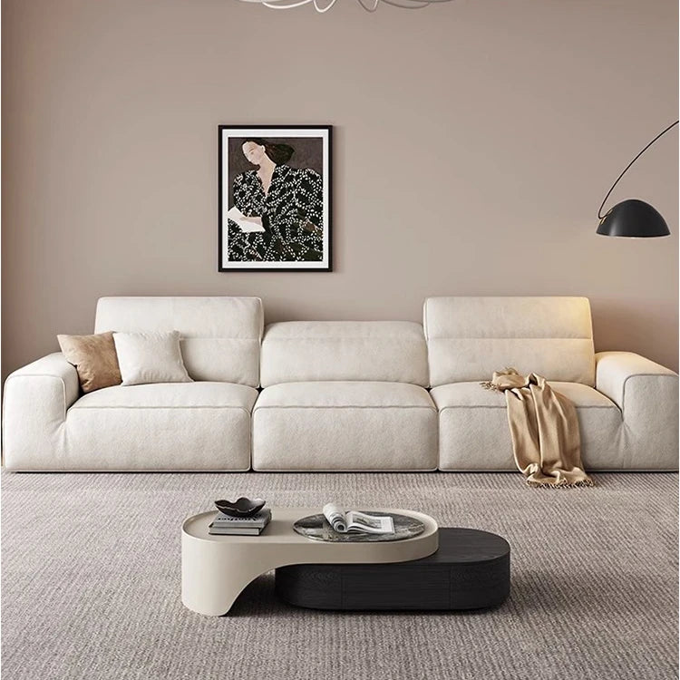 スタイリッシュなパイン無垢材ソファー | シリコンフィル&エアレザークッションで極上の座り心地 | モダンなリビングに最適! hly-3036