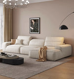 スタイリッシュなパイン無垢材ソファー | シリコンフィル&エアレザークッションで極上の座り心地 | モダンなリビングに最適! hly-3036