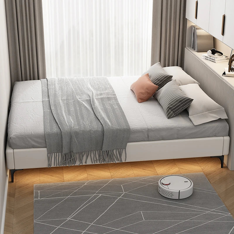 パイン材使用のモダンデザインベッド|シンプルで洗練されたインテリアに最適! hlyj-3140