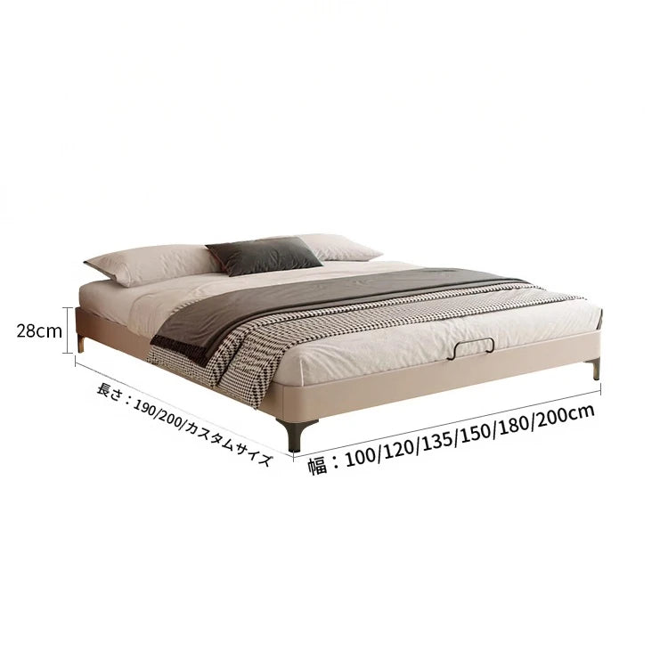 パイン材使用のモダンデザインベッド|シンプルで洗練されたインテリアに最適! hlyj-3140