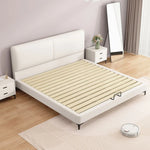 スタイリッシュなパインエアレザー製ベッド|快適な眠りをサポートするシンプルデザイン hlyj-3142