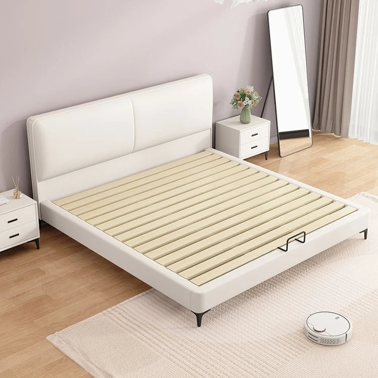 スタイリッシュなパインエアレザー製ベッド|快適な眠りをサポートするシンプルデザイン hlyj-3142