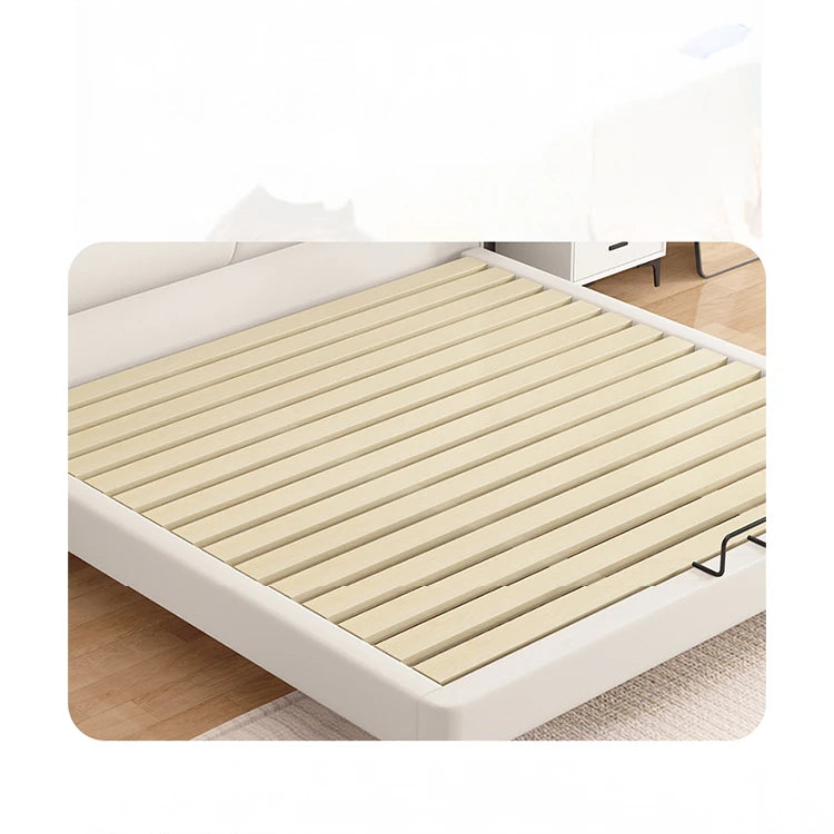 スタイリッシュなパインエアレザー製ベッド|快適な眠りをサポートするシンプルデザイン hlyj-3142