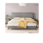 スタイリッシュなパインエアレザー製ベッド|快適な眠りをサポートするシンプルデザイン hlyj-3142