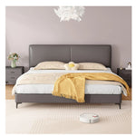 スタイリッシュなパインエアレザー製ベッド|快適な眠りをサポートするシンプルデザイン hlyj-3142