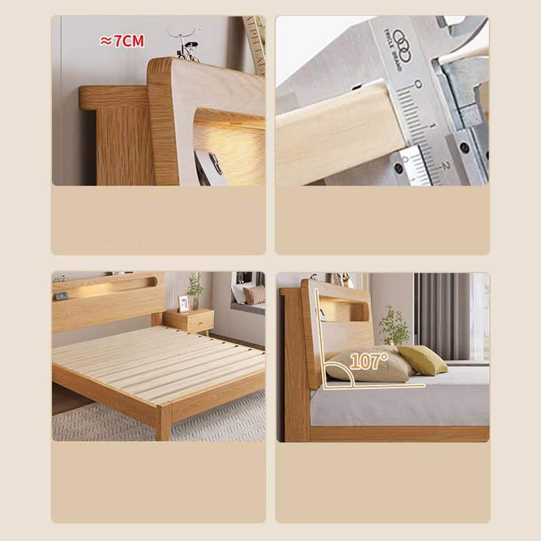 天然パイン材質使用の高級ベッド - 快適な睡眠を約束 hmak-237