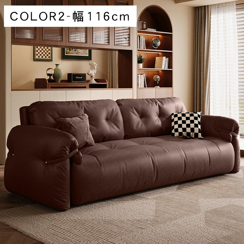 フレンチヴィンテージ レザーソファーベッド 多機能 折りたたみ 伸縮式 一台二役 一人掛け 二人掛け 小型 リビングソファー hmm-3771