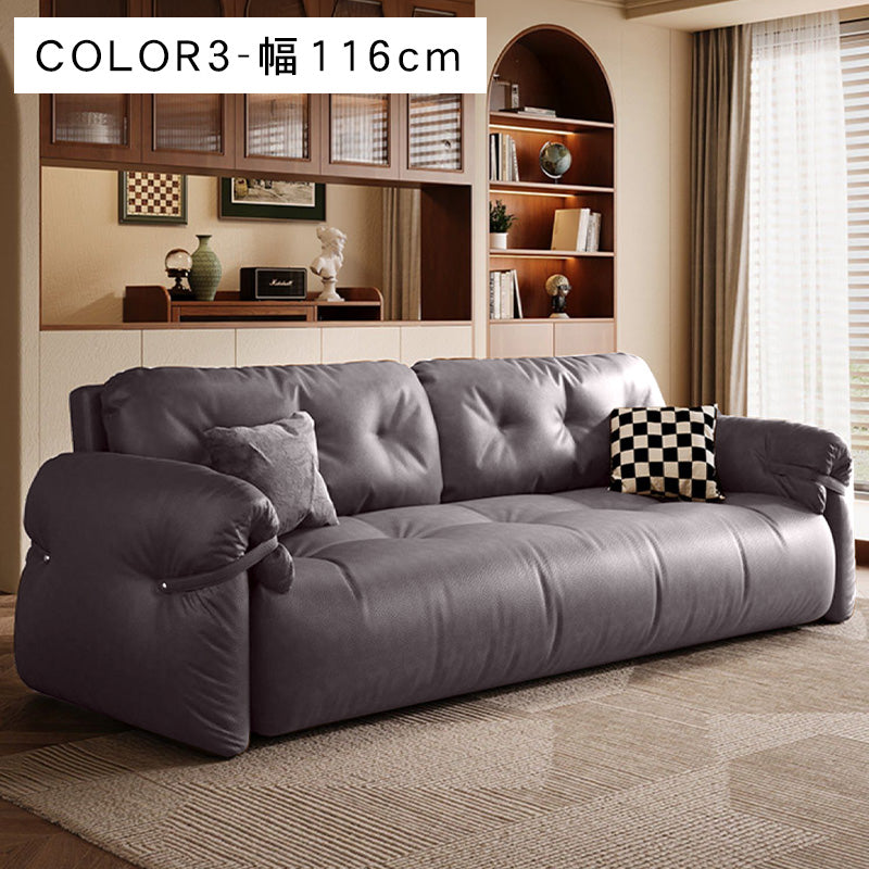 フレンチヴィンテージ レザーソファーベッド 多機能 折りたたみ 伸縮式 一台二役 一人掛け 二人掛け 小型 リビングソファー hmm-3771