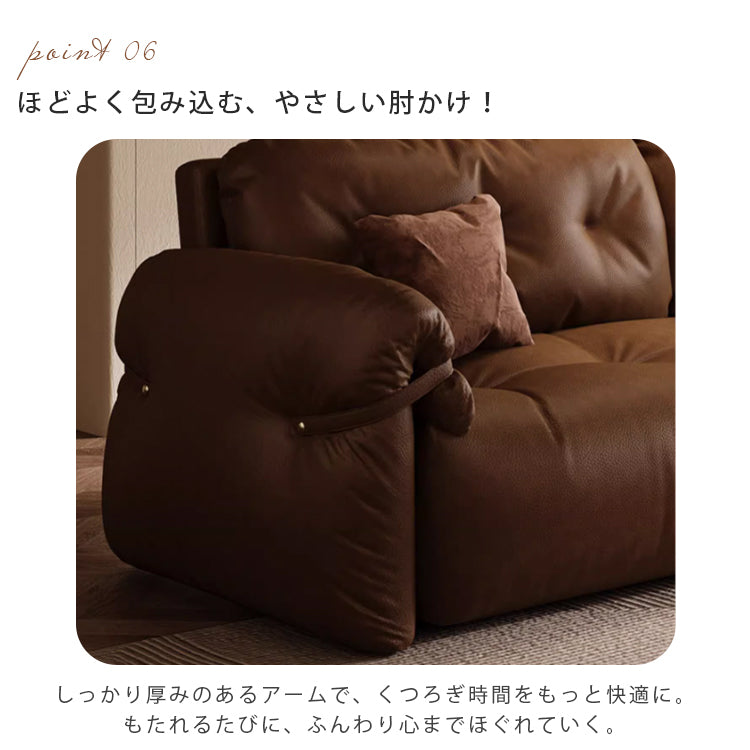 フレンチヴィンテージ レザーソファーベッド 多機能 折りたたみ 伸縮式 一台二役 一人掛け 二人掛け 小型 リビングソファー hmm-3771