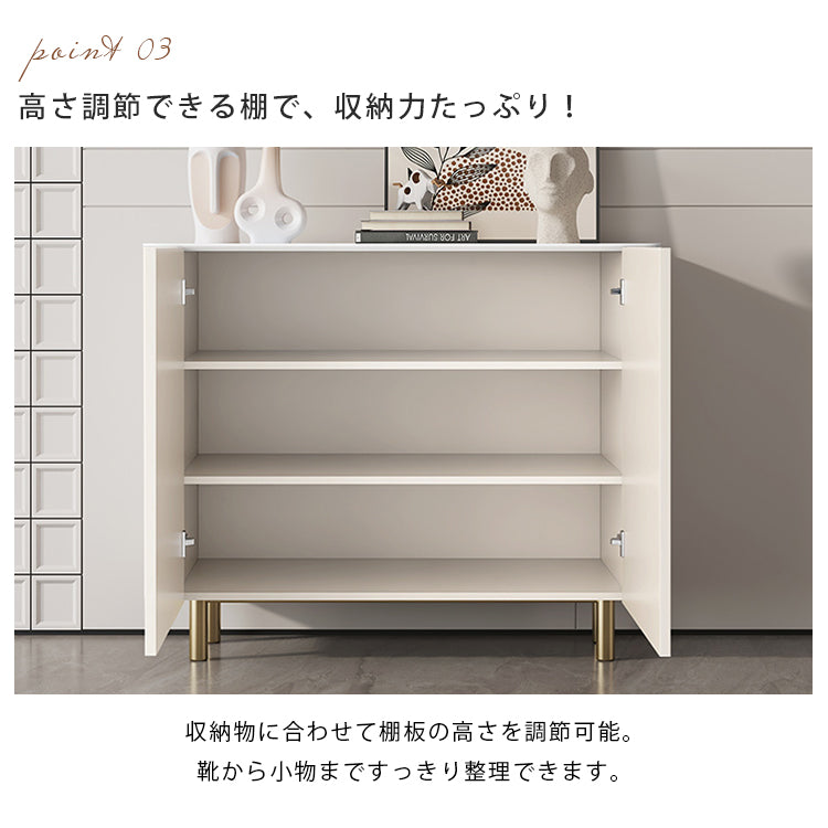 軽ラグジュアリー玄関リビング用セラミック天板間仕切りキャビネット モダンシンプルデザイン 入口用無垢材シューズキャビネット 家庭用一体型 hmm-3892