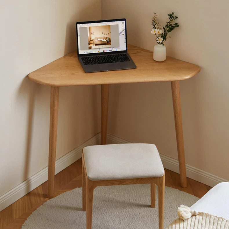 オーク材仕上げのコーナーテーブル|北欧風デザインでおしゃれなインテリアに最適 hmo-1985