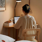 オーク材仕上げのコーナーテーブル|北欧風デザインでおしゃれなインテリアに最適 hmo-1985