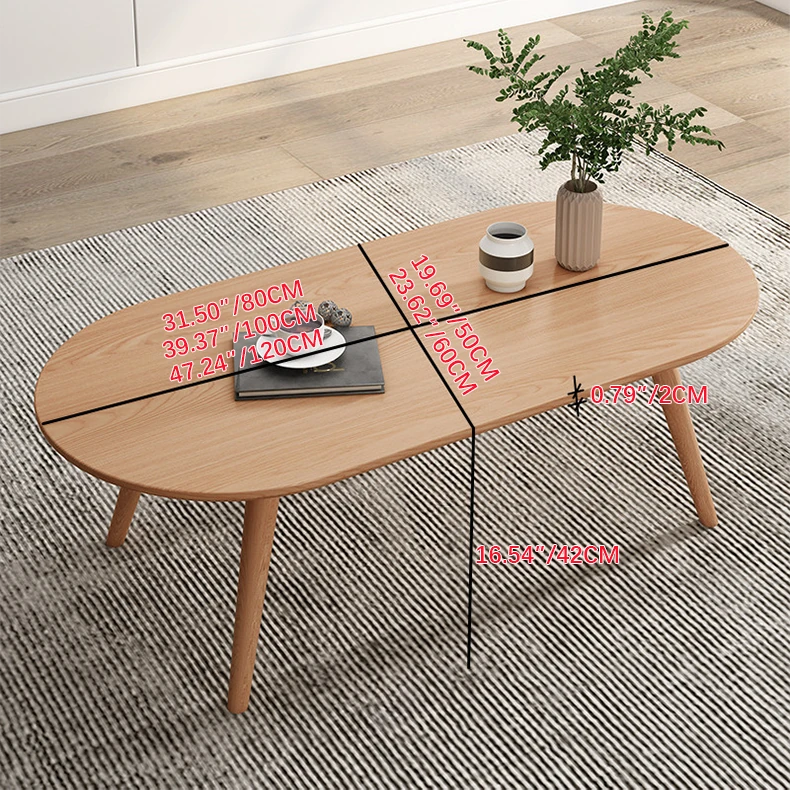 ナチュラルな木製センターテーブル|シンプルデザインでお部屋に調和 hmo-1991