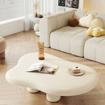 リビング用クリーム色クラウド型ローテーブル かわいいデザインの短脚センターテーブル hmo-1992