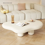 リビング用クリーム色クラウド型ローテーブル かわいいデザインの短脚センターテーブル hmo-1992