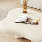 リビング用クリーム色クラウド型ローテーブル かわいいデザインの短脚センターテーブル hmo-1992