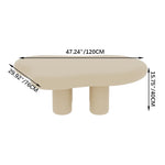 リビング用クリーム色クラウド型ローテーブル かわいいデザインの短脚センターテーブル hmo-1992