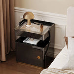 モダンなデザインが魅力!高級ガラス製ナイトテーブル hmq-1921