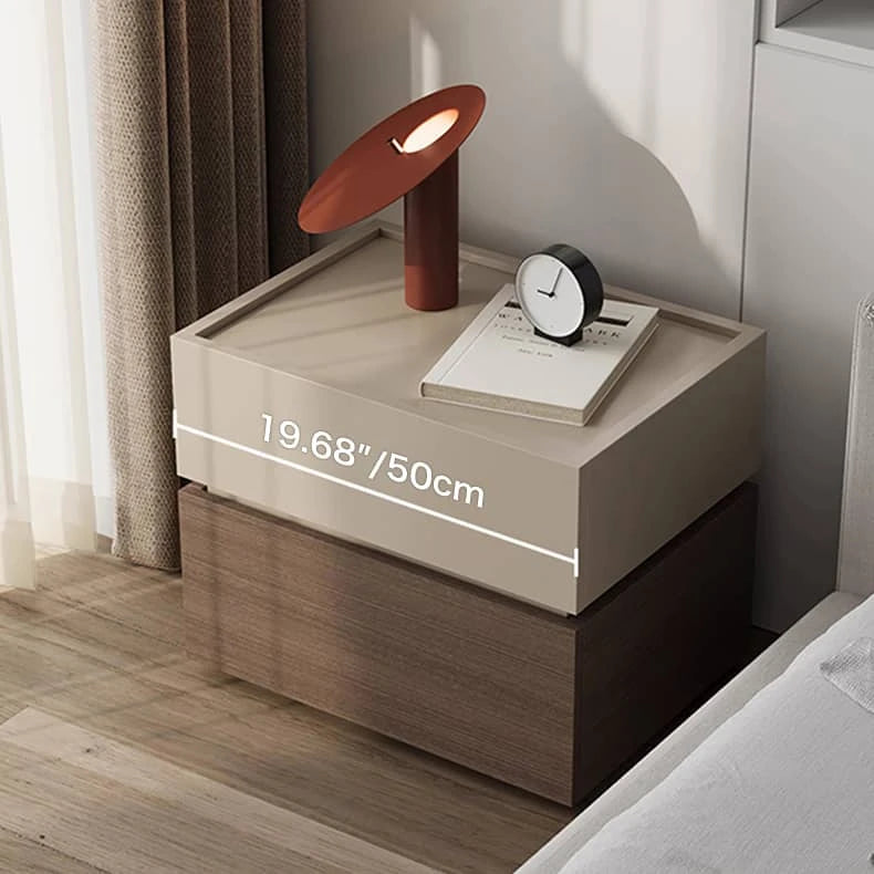エレガントなデザインの多層板製ナイトテーブル|モダンなベッドサイド収納 hmq-1925