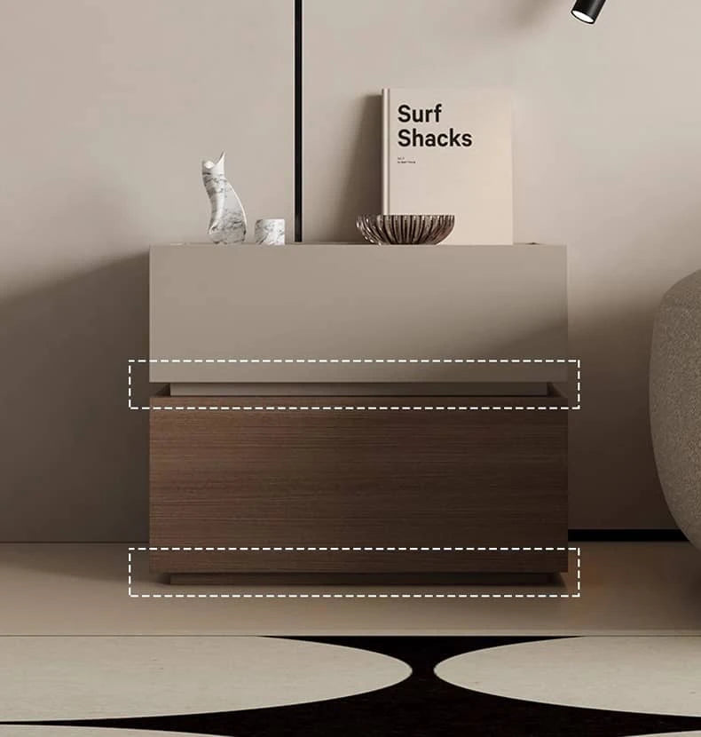 エレガントなデザインの多層板製ナイトテーブル|モダンなベッドサイド収納 hmq-1925