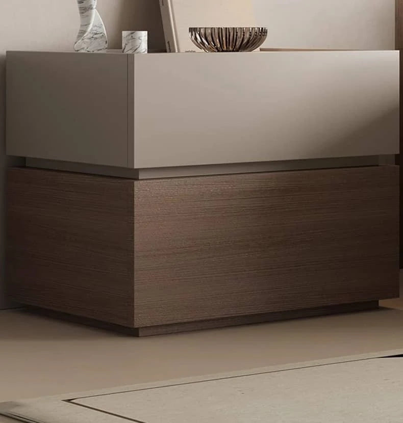 エレガントなデザインの多層板製ナイトテーブル|モダンなベッドサイド収納 hmq-1925