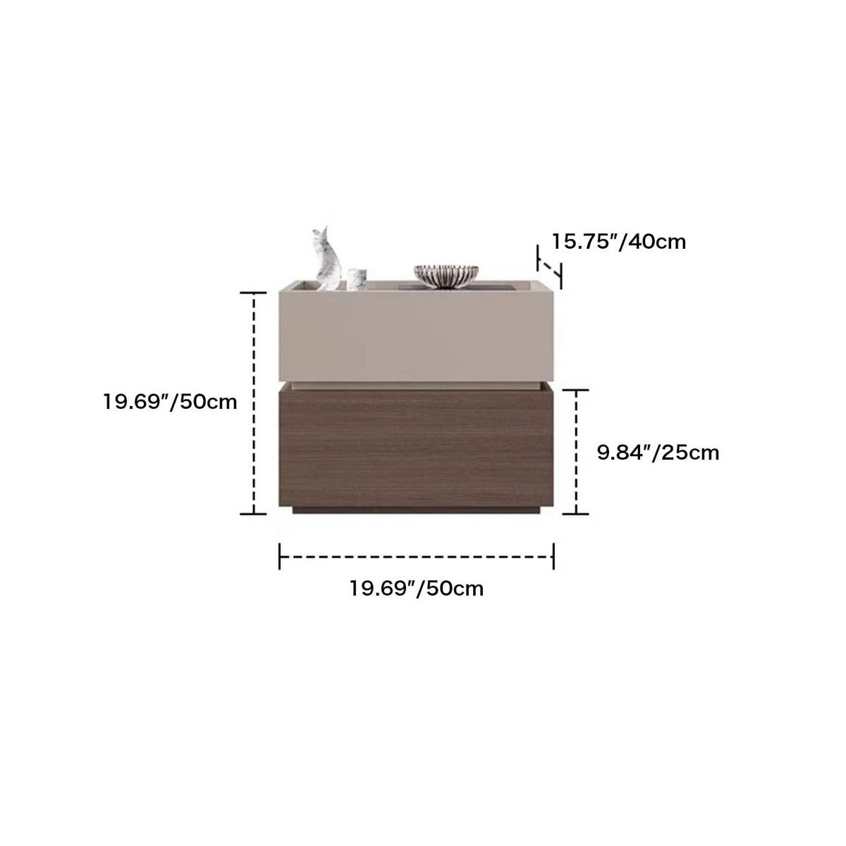 エレガントなデザインの多層板製ナイトテーブル|モダンなベッドサイド収納 hmq-1925