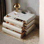 高級無垢材ナイトテーブル セラミック製 ランプ付き モダンデザイン ベッドサイドテーブル hmq-1934