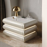 高級無垢材ナイトテーブル セラミック製 ランプ付き モダンデザイン ベッドサイドテーブル hmq-1934