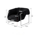 モダンデザイン ステンレスフレーム シープボアチェア - 快適なラウンジ体験をあなたに! hmr-4766