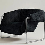 モダンデザイン ステンレスフレーム シープボアチェア - 快適なラウンジ体験をあなたに! hmr-4766