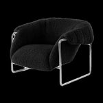 モダンデザイン ステンレスフレーム シープボアチェア - 快適なラウンジ体験をあなたに! hmr-4766