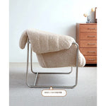 モダンデザイン ステンレスフレーム シープボアチェア - 快適なラウンジ体験をあなたに! hmr-4766