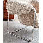 モダンデザイン ステンレスフレーム シープボアチェア - 快適なラウンジ体験をあなたに! hmr-4766