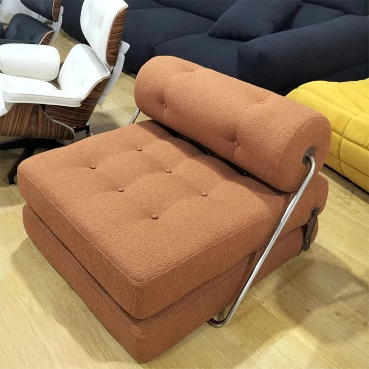 ラテックス合成皮革シェニールエアレザー製ロングチェア - リラックス&快適な昼寝空間を提供! hmr-4767