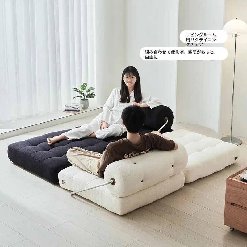 ラテックス合成皮革シェニールエアレザー製ロングチェア - リラックス&快適な昼寝空間を提供! hmr-4767