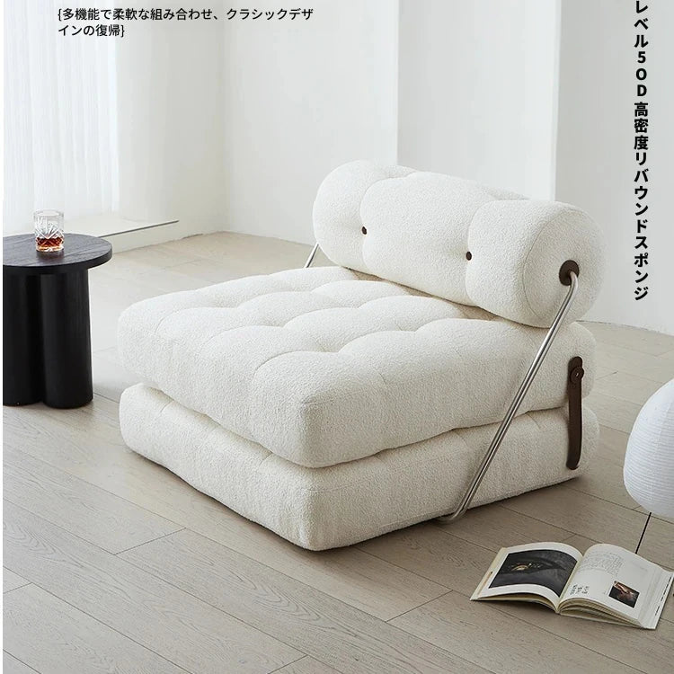 ラテックス合成皮革シェニールエアレザー製ロングチェア - リラックス&快適な昼寝空間を提供! hmr-4767