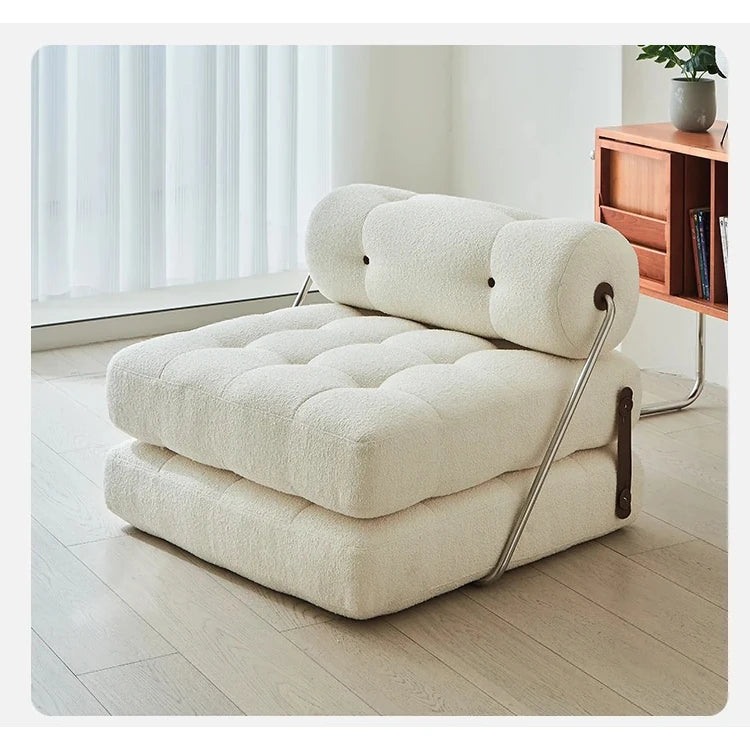 ラテックス合成皮革シェニールエアレザー製ロングチェア - リラックス&快適な昼寝空間を提供! hmr-4767