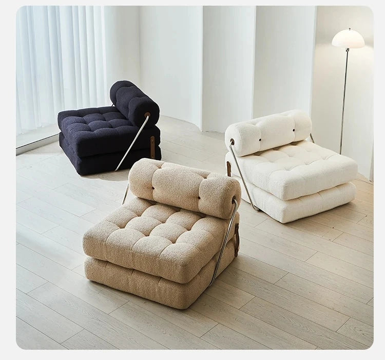 ラテックス合成皮革シェニールエアレザー製ロングチェア - リラックス&快適な昼寝空間を提供! hmr-4767