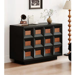 アッシュ材 多層板 キャビネット|スタイリッシュな収納家具|モダンデザインでリビングに最適 hmr-4768