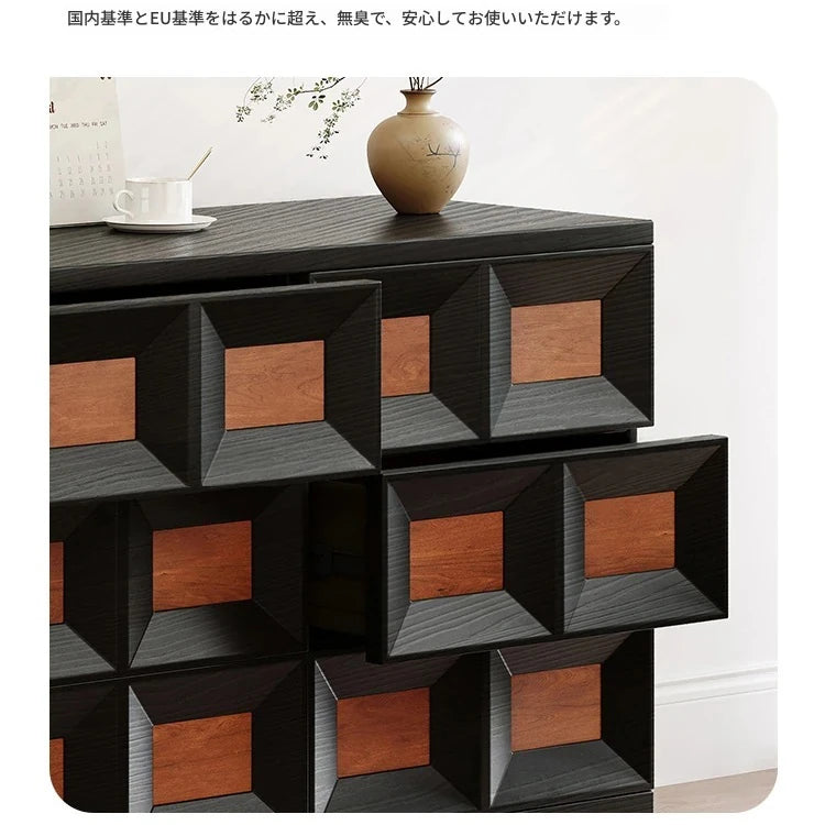 アッシュ材 多層板 キャビネット|スタイリッシュな収納家具|モダンデザインでリビングに最適 hmr-4768