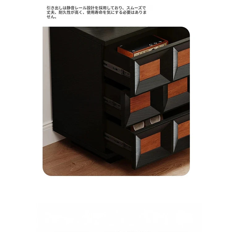 アッシュ材 多層板 キャビネット|スタイリッシュな収納家具|モダンデザインでリビングに最適 hmr-4768