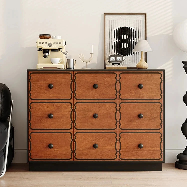 アッシュ材使用のモダンキャビネット|多層板で実現したスタイリッシュな収納家具|8ドロワータイプ hmr-4773