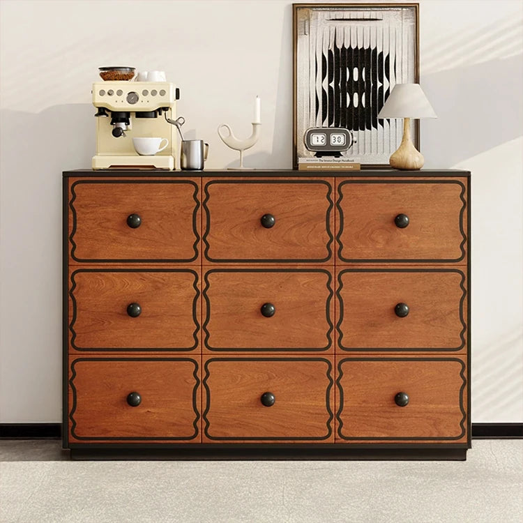 アッシュ材使用のモダンキャビネット|多層板で実現したスタイリッシュな収納家具|8ドロワータイプ hmr-4773