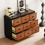 アッシュ材使用のモダンキャビネット|多層板で実現したスタイリッシュな収納家具|8ドロワータイプ hmr-4773