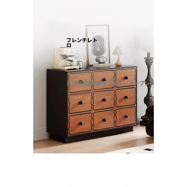 アッシュ材使用のモダンキャビネット|多層板で実現したスタイリッシュな収納家具|8ドロワータイプ hmr-4773