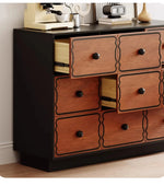 アッシュ材使用のモダンキャビネット|多層板で実現したスタイリッシュな収納家具|8ドロワータイプ hmr-4773