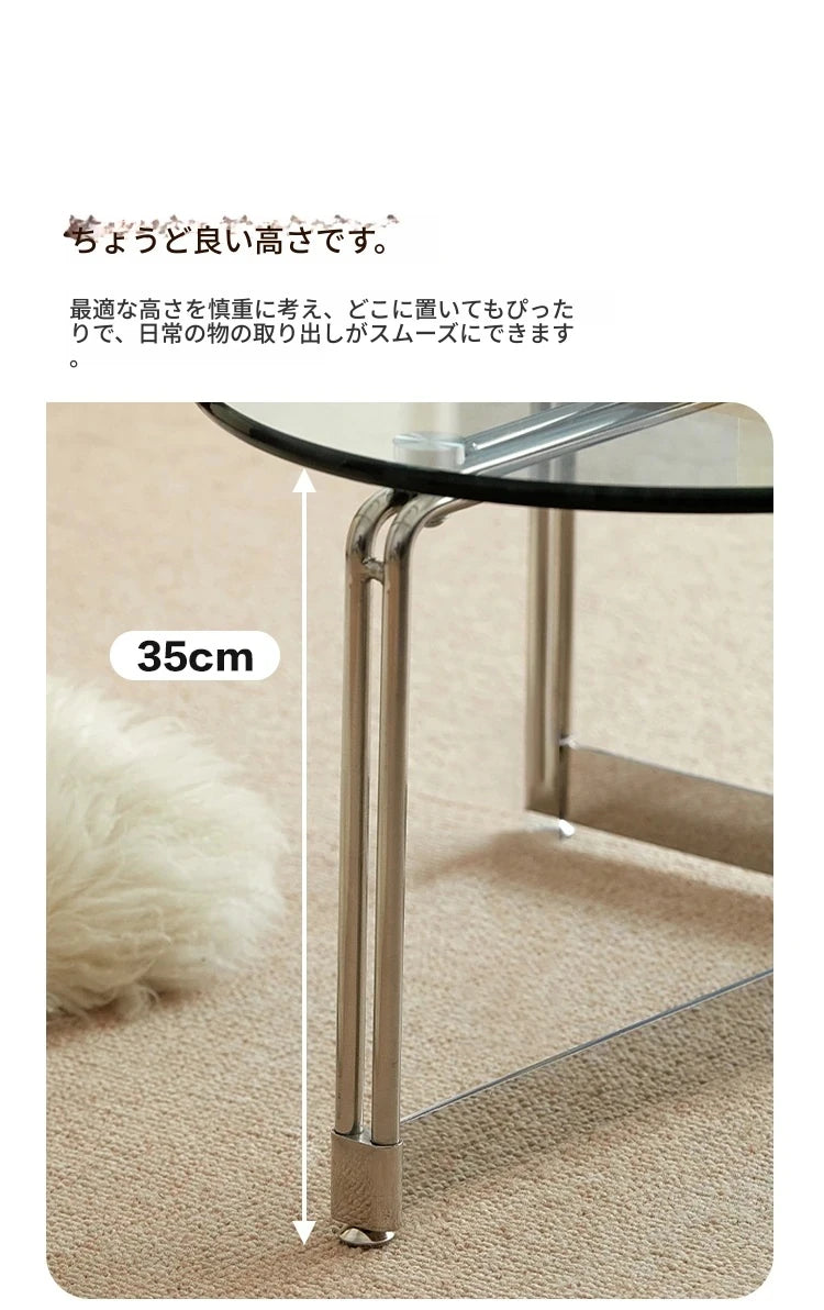 エレガントなガラスセンターテーブル | アッシュ材とステンレス製の洗練されたデザイン | モダンリビングに最適 hmr-4774